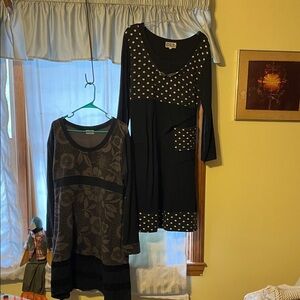 Bundle - 2 fun Black and Gray  and one black with polka dots Long Sleeve Dresses